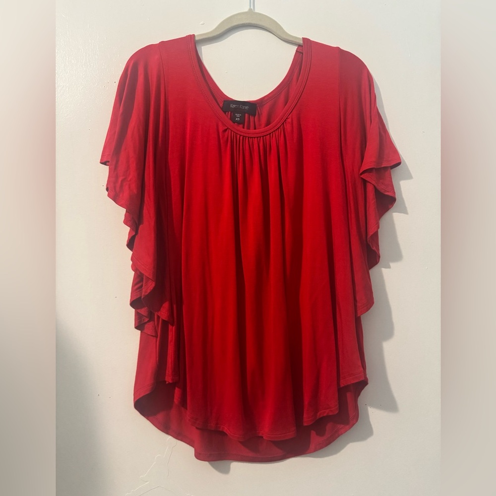 Karen Kane Vibrant Red Blouse